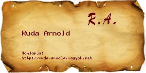 Ruda Arnold névjegykártya